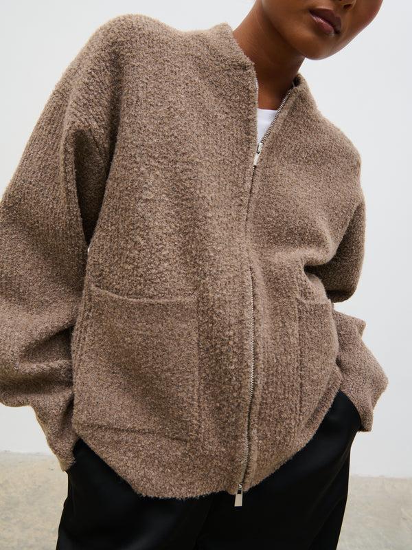 Pretty Lavish Camille Boucle Knit Bomber
