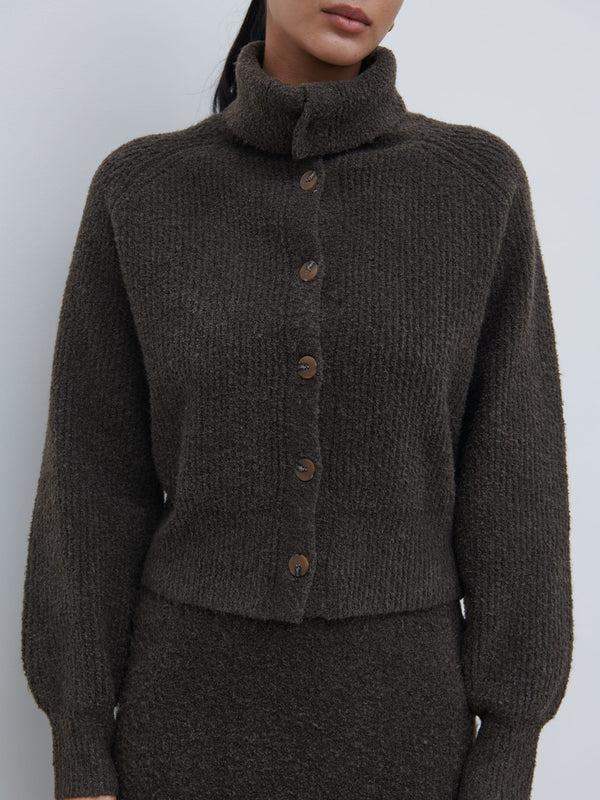 Pretty Lavish Camille High Neck Knit Cardigan