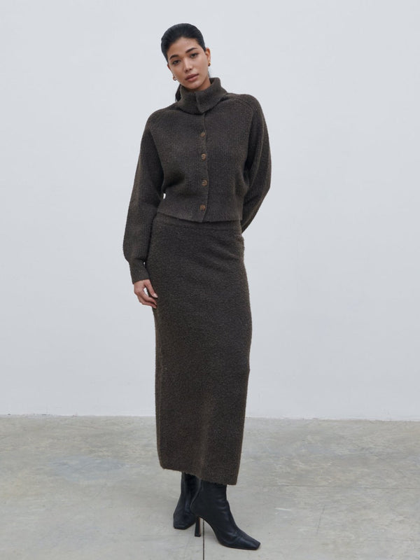 Pretty Lavish Camille High Neck Knit Cardigan