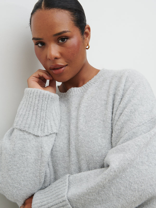 Pretty Lavish Camille Oversized Borg Jumper Curve