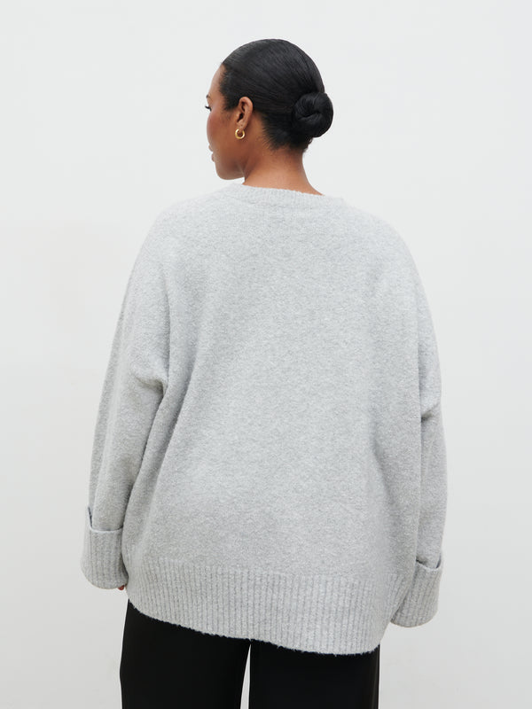 Pretty Lavish Camille Oversized Borg Jumper Curve