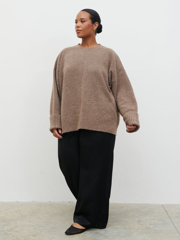 Pretty Lavish Camille Oversized Borg Jumper Curve