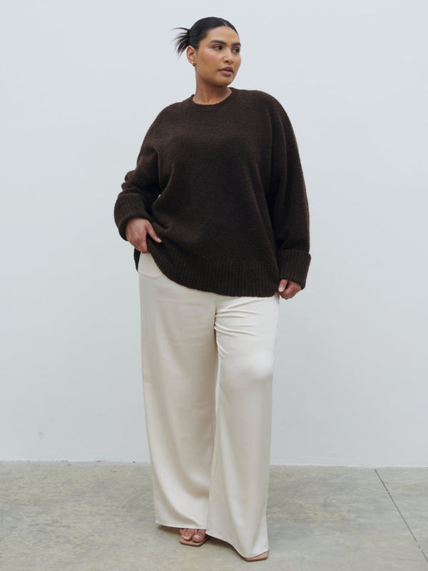 Pretty Lavish Camille Oversized Borg Jumper Curve