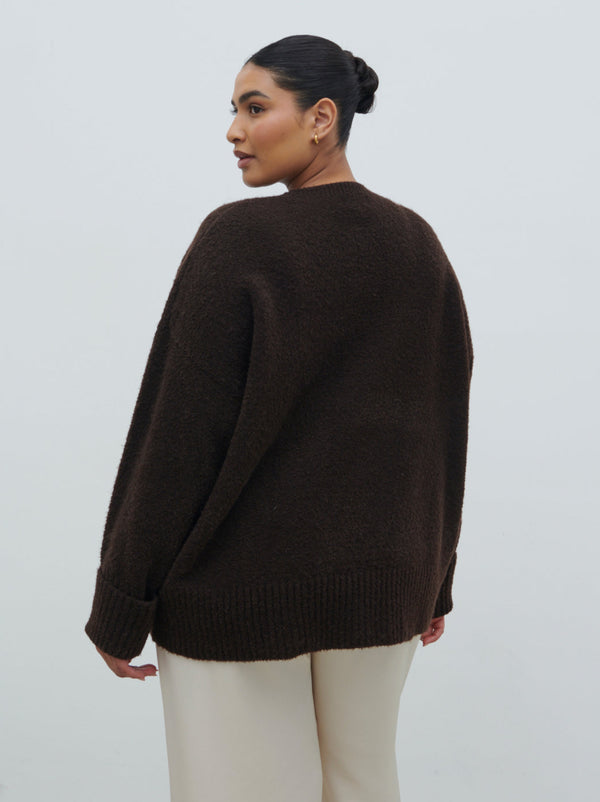Pretty Lavish Camille Oversized Borg Jumper Curve