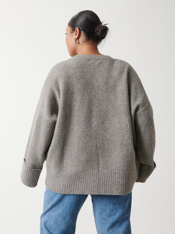Pretty Lavish Camille Oversized Borg Jumper Curve