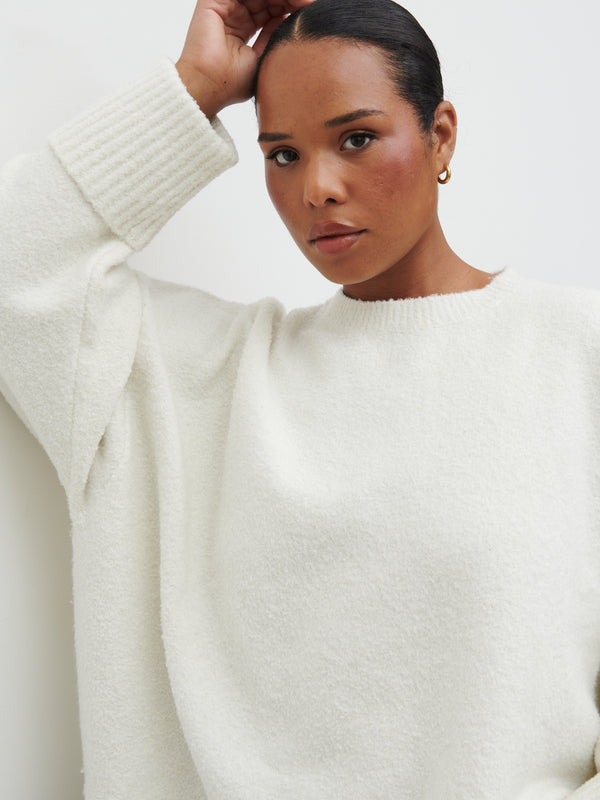 Pretty Lavish Camille Oversized Borg Jumper Curve