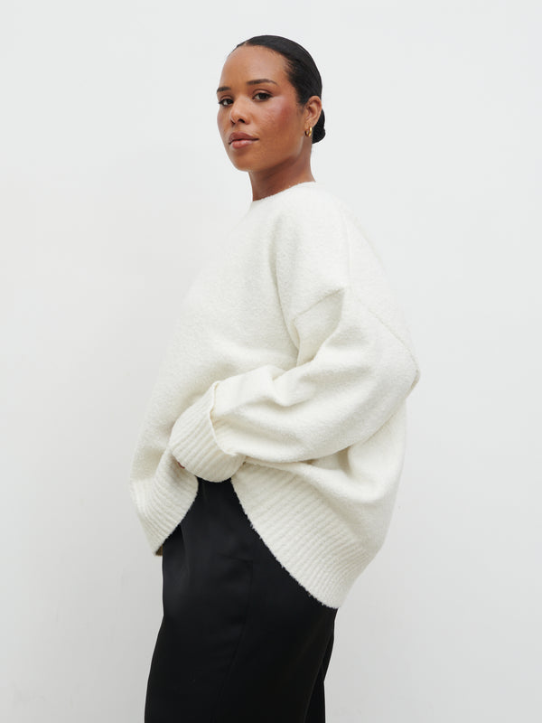 Pretty Lavish Camille Oversized Borg Jumper Curve