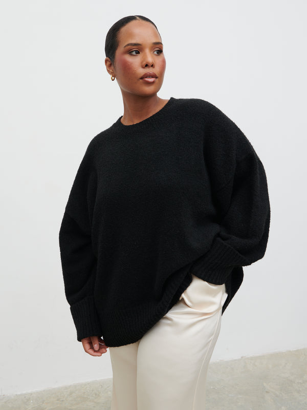 Pretty Lavish Camille Oversized Borg Jumper Curve
