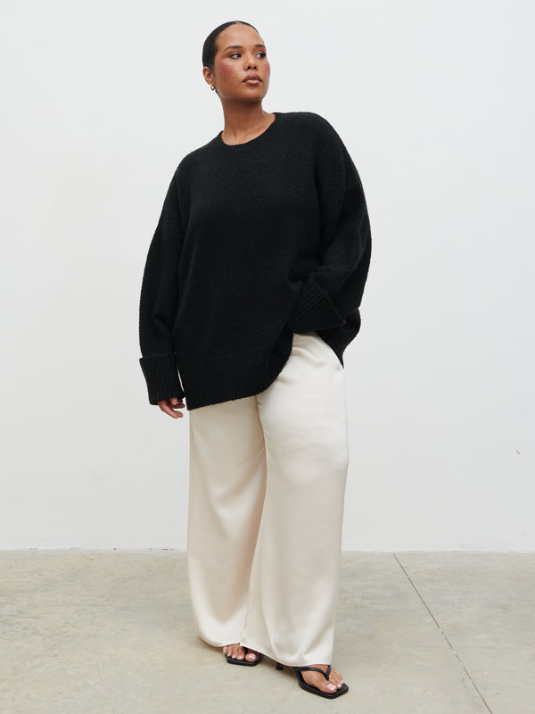 Pretty Lavish Camille Oversized Borg Jumper Curve