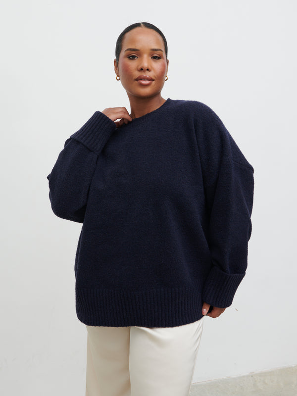 Pretty Lavish Camille Oversized Borg Jumper Curve