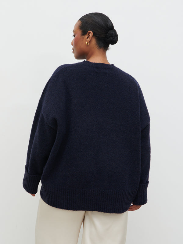 Pretty Lavish Camille Oversized Borg Jumper Curve