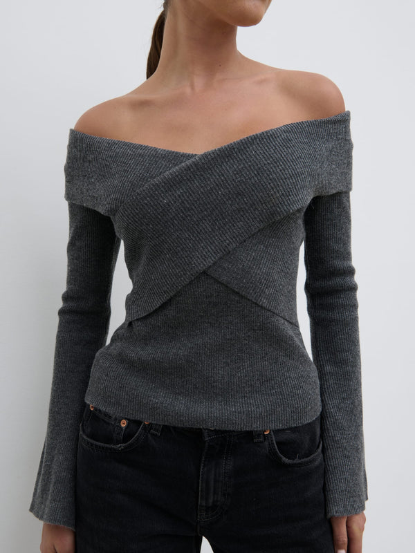 Pretty Lavish Daphne Cross Over Knit Top