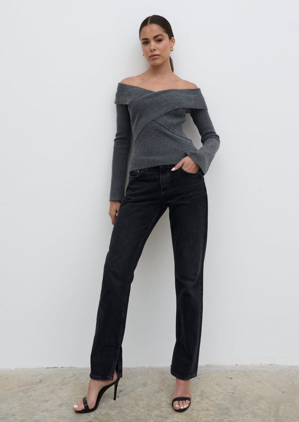 Pretty Lavish Daphne Cross Over Knit Top