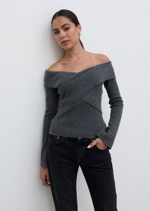 pretty lavish Daphne Cross Over Knit Top