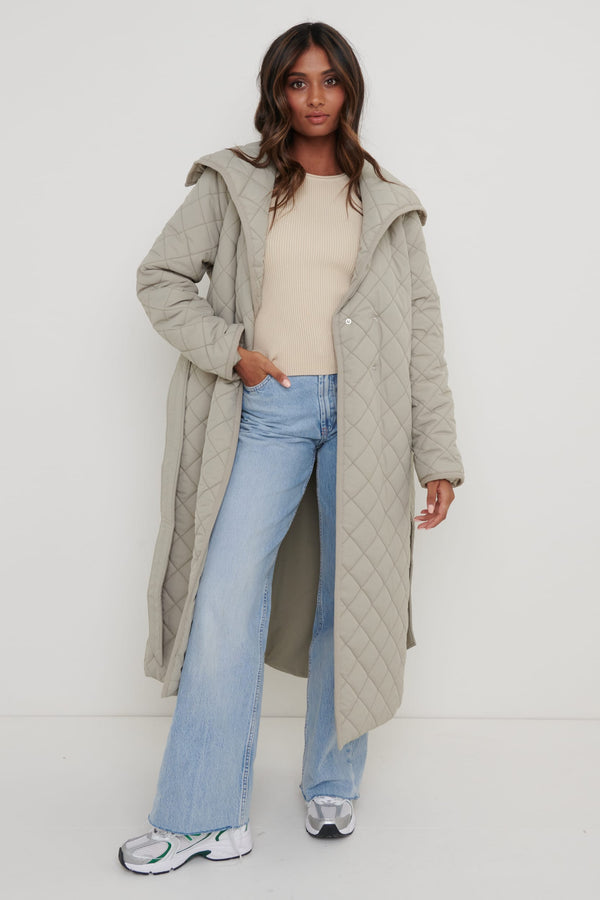 Pretty Lavish Denver Quilted Oversized Coat