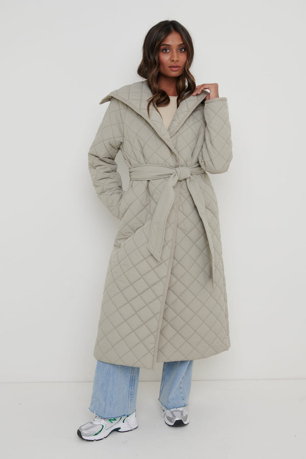 pretty lavish Denver Quilted Oversized Coat