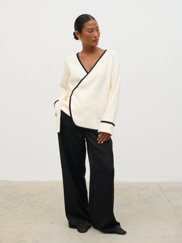 Pretty Lavish Devon Contrast Tipping Knit Cardigan