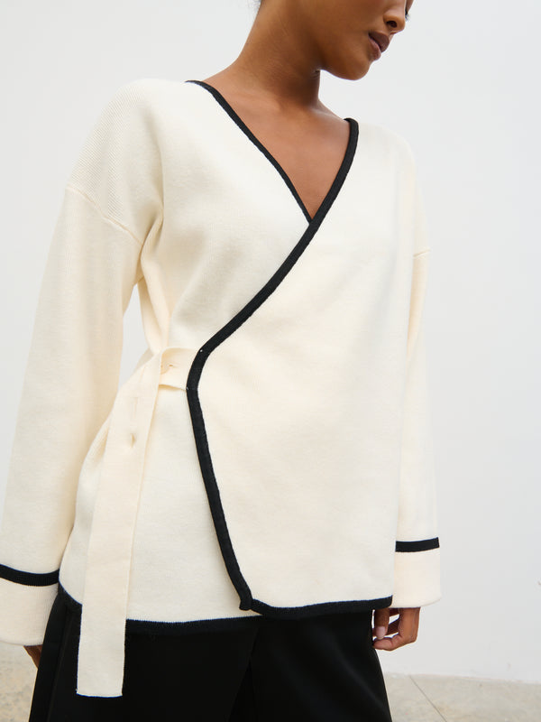Pretty Lavish Devon Contrast Tipping Knit Cardigan