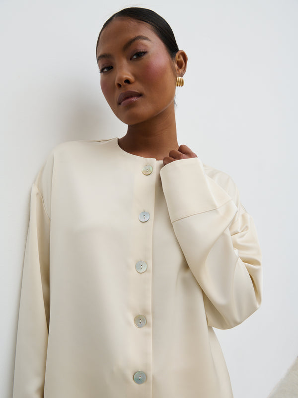 Pretty Lavish Dua Satin Button Blouse