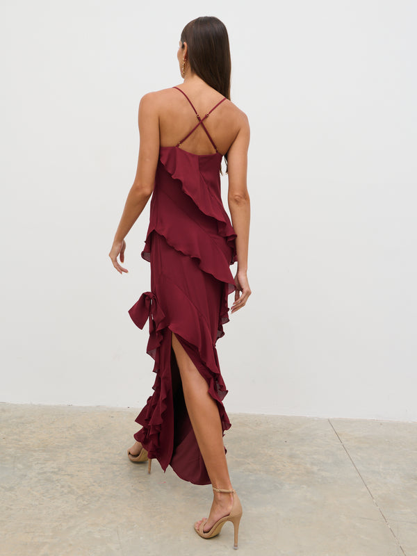 Pretty Lavish Elle Ruffle Bow Maxi Dress