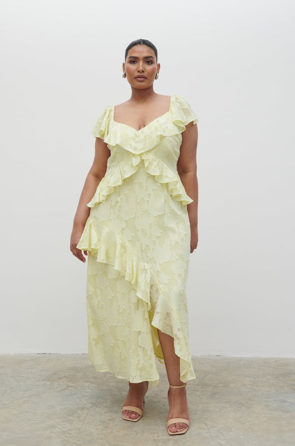 Pretty Lavish Eloise Ruffle Midaxi Dress Curve