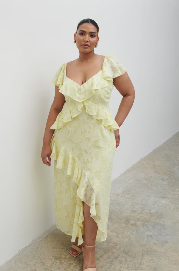 Pretty Lavish Eloise Ruffle Midaxi Dress Curve