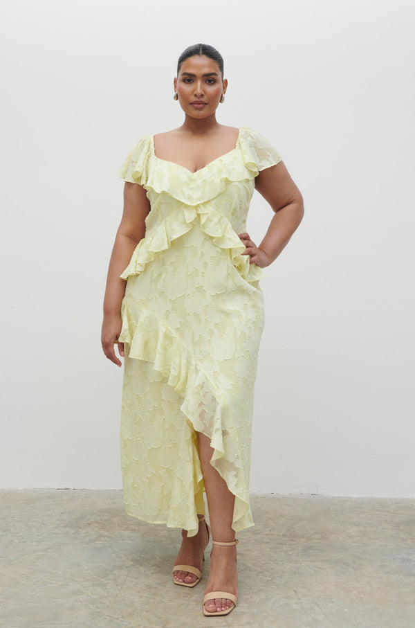 pretty lavish Eloise Ruffle Midaxi Dress Curve