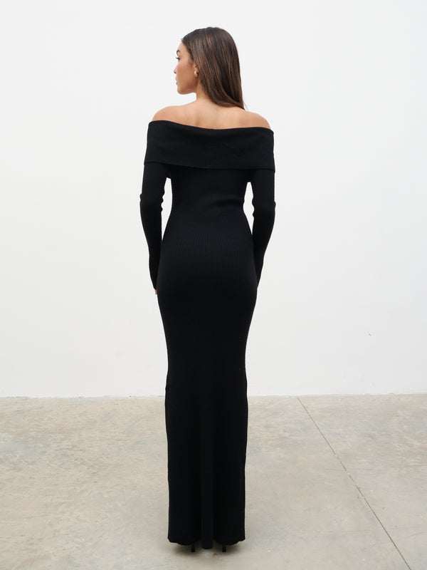 Pretty Lavish Elora Bardot Knit Maxi Dress
