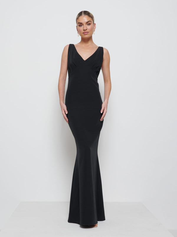 pretty lavish Esmee Crepe Maxi Bridesmaid Dress