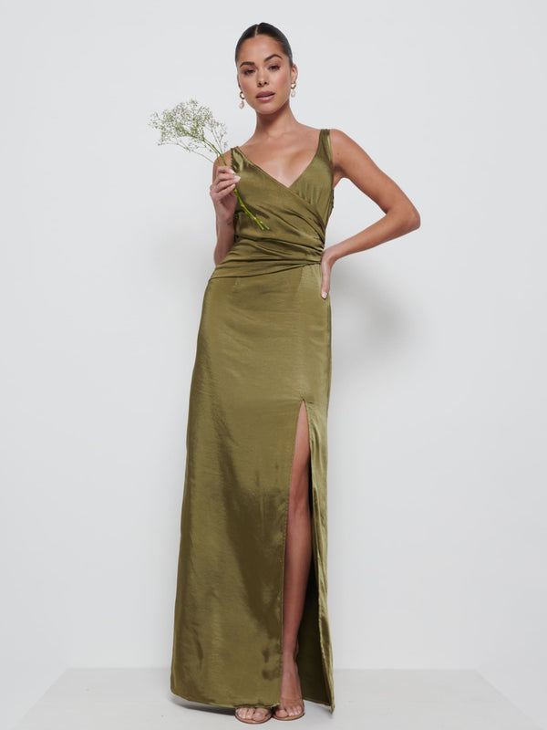 pretty lavish Esmee Wrap Maxi Bridesmaid Dress