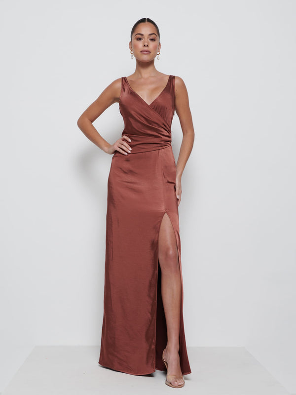 pretty lavish Esmee Wrap Maxi Bridesmaid Dress