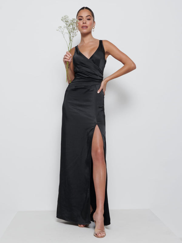 pretty lavish Esmee Wrap Maxi Bridesmaid Dress