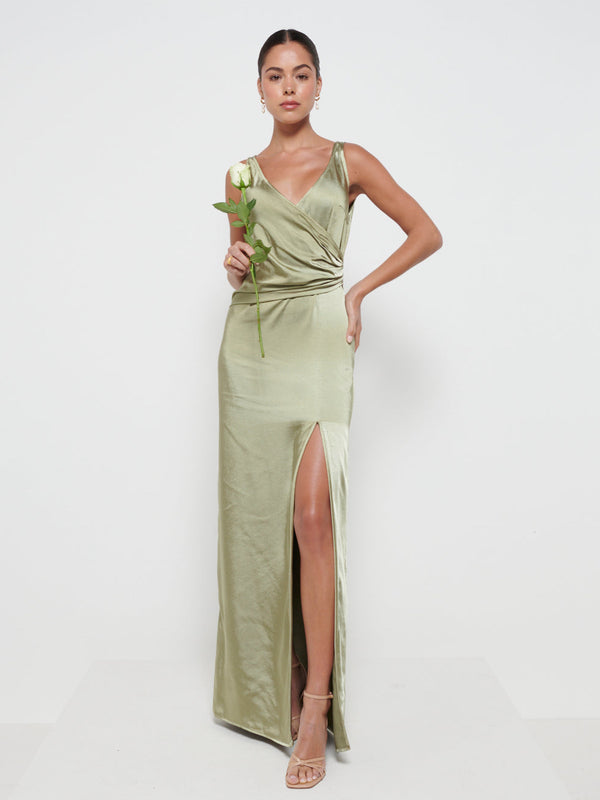 pretty lavish Esmee Wrap Maxi Bridesmaid Dress