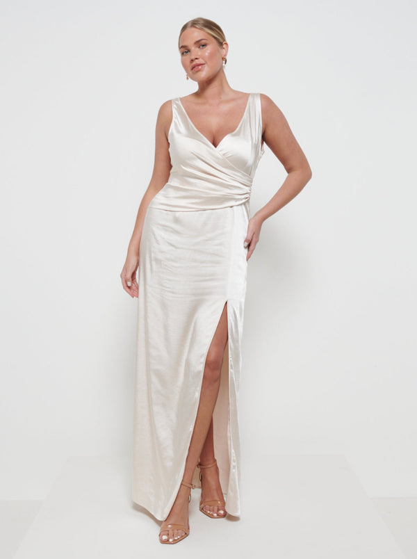 pretty lavish Esmee Wrap Maxi Bridesmaid Dress