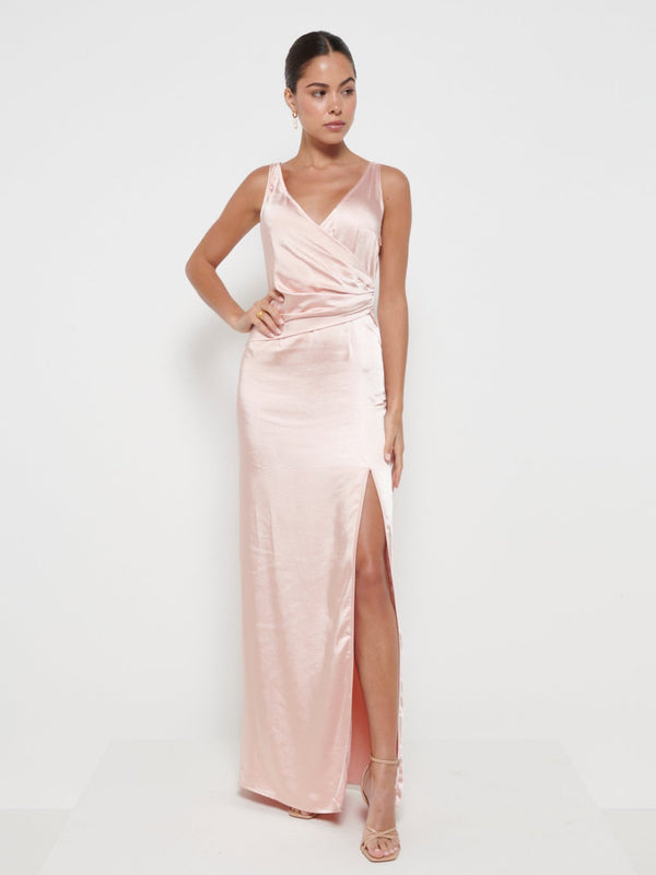 pretty lavish Esmee Wrap Maxi Bridesmaid Dress
