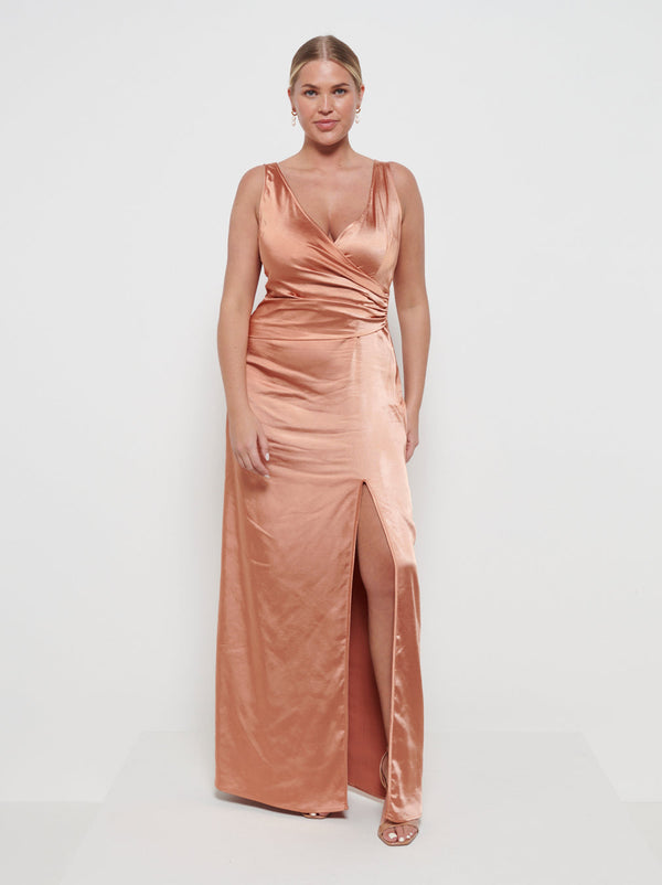 pretty lavish Esmee Wrap Maxi Bridesmaid Dress