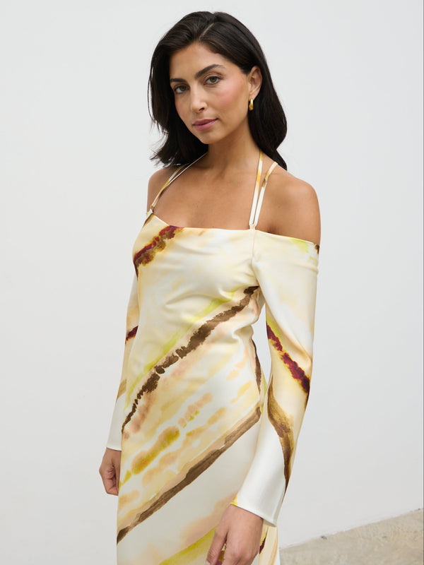 Pretty Lavish Ettore Cold Shoulder Maxi Dress