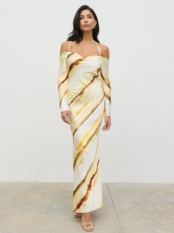 Pretty Lavish Ettore Cold Shoulder Maxi Dress