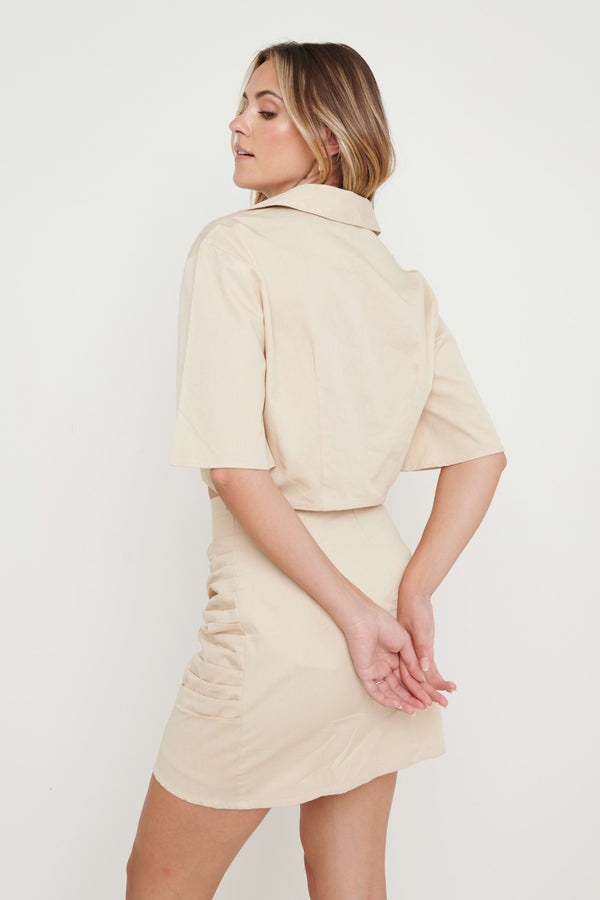 Pretty Lavish Flynn Asymmetric Cropped Shirt