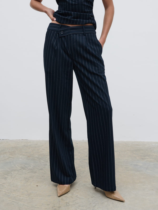 Pretty Lavish Flynn Slouchy Pinstripe Trousers