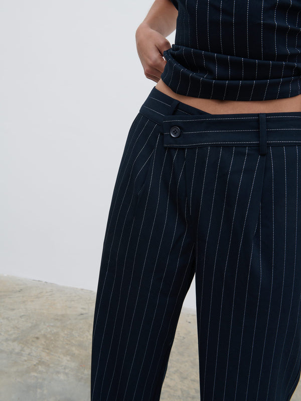 Pretty Lavish Flynn Slouchy Pinstripe Trousers