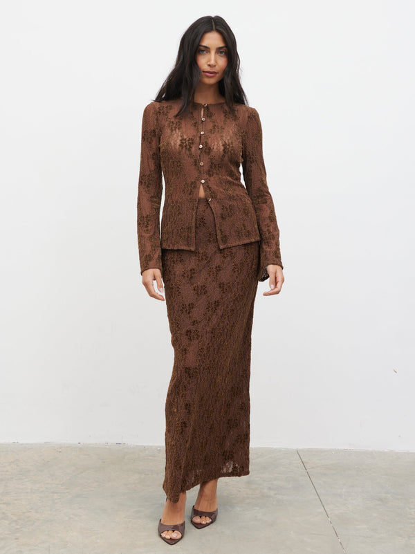 pretty lavish Francessca Lace Maxi Skirt