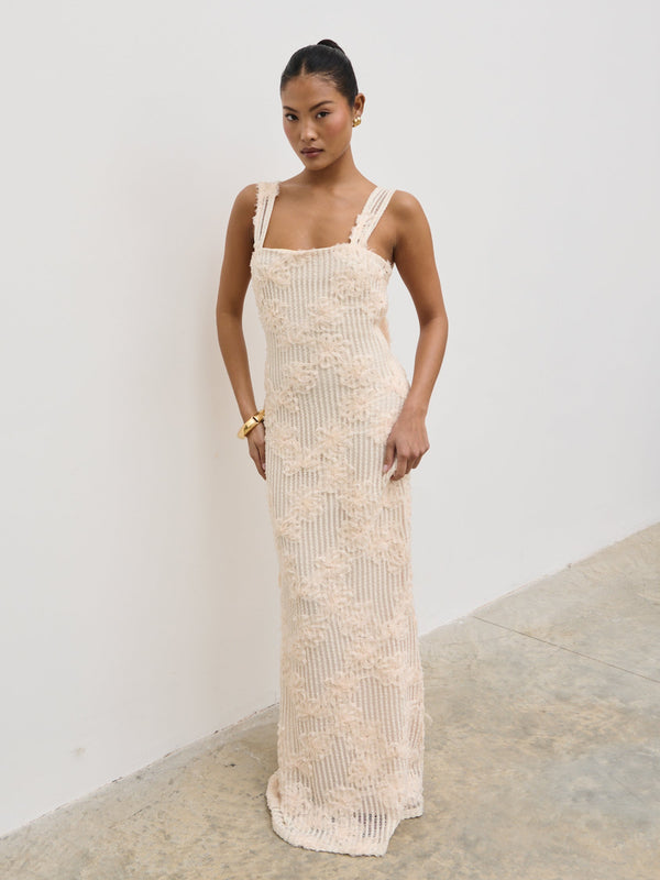 pretty lavish Gigou Crochet Floral Maxi Dress