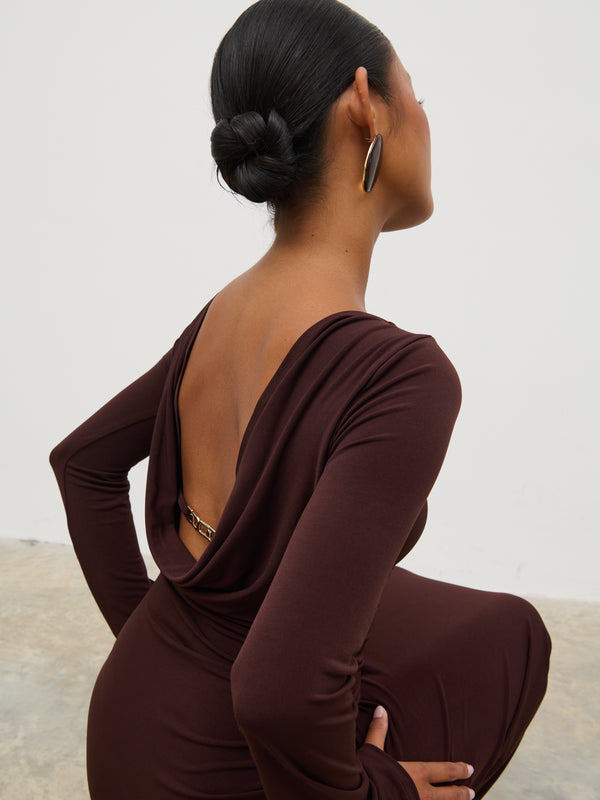 Pretty Lavish Hadley Cowl Back Jersey Maxi Dress