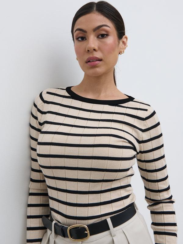 pretty lavish Hailey Stripe Knit Top