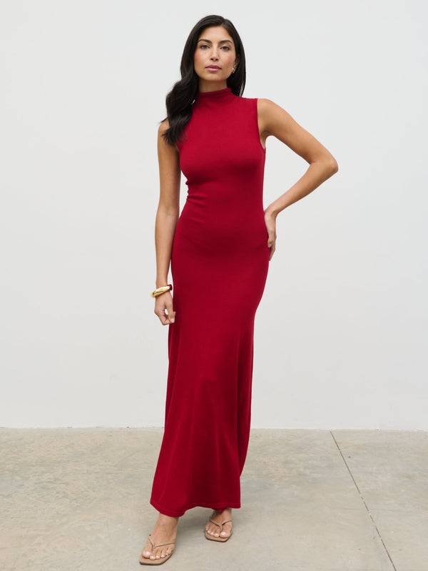 Pretty Lavish Hannah High Neck Knit Maxi Dress
