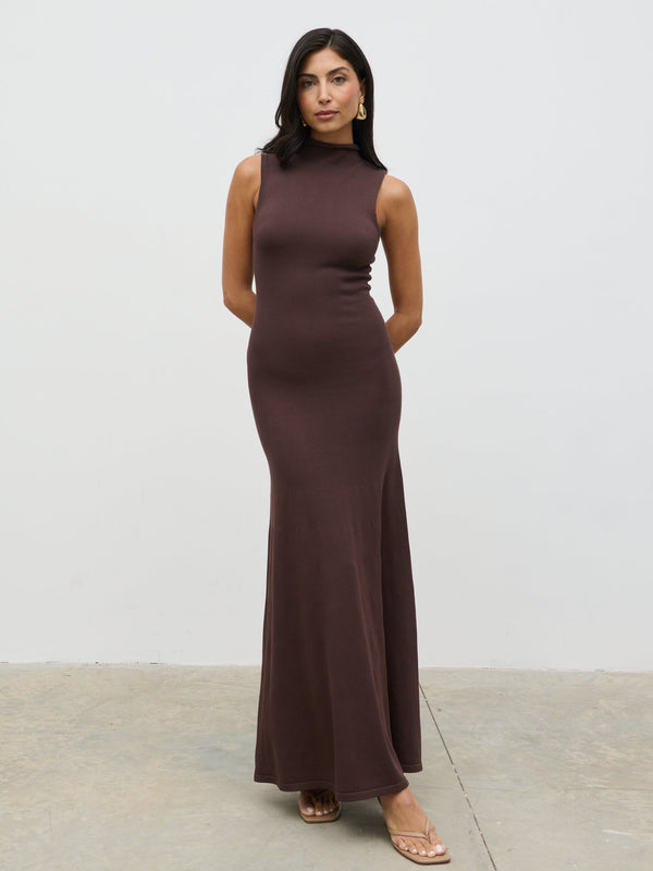 pretty lavish Hannah High Neck Knit Maxi Dress