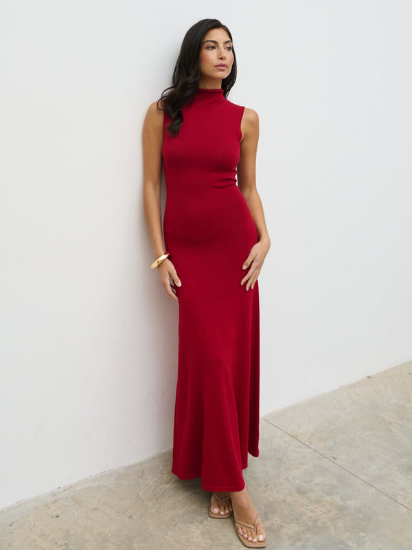 pretty lavish Hannah High Neck Knit Maxi Dress
