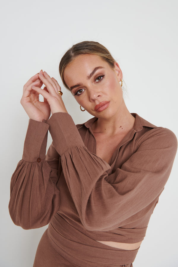 Pretty Lavish Harrie Tie Blouse
