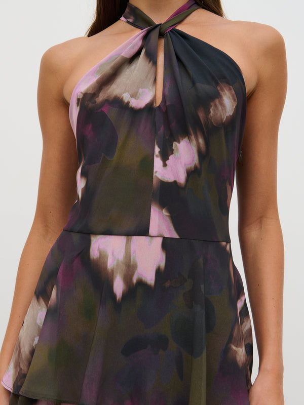 Pretty Lavish Hester Halter Neck Ruffle Maxi Dress